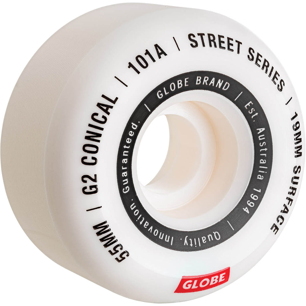 Roues - Globe G2 Conical Street Wheel White Essential 53mm 101A