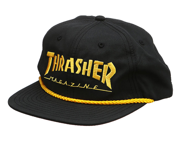 Casquette -  Thrasher Cap Logo Rope Snapback Black Yellow