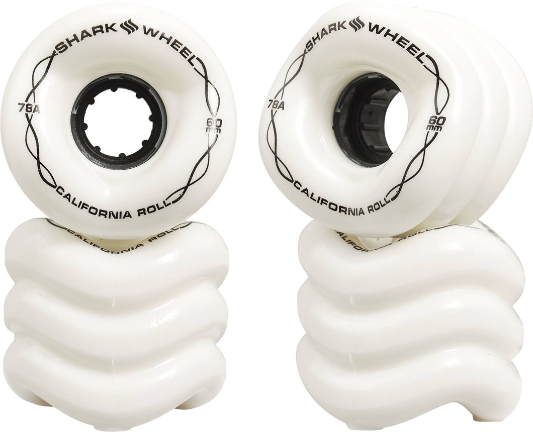 Roues Longboard - Shark Wheels California Roll 60mm 78A Blanc