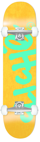 Skateboard Complet - Cliché Handwritten Orange Teal 8.25