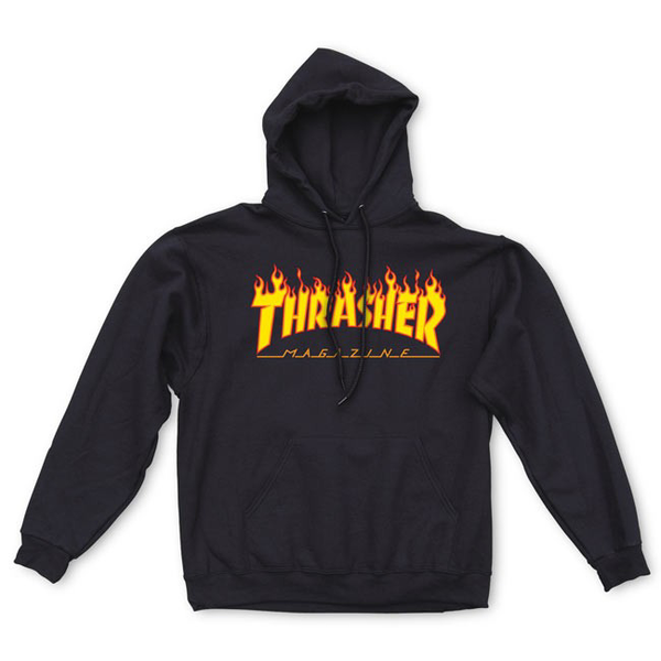 Sweat - Thrasher Flame Hood Black