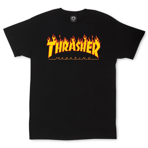 T-Shirt - Thrasher Flame Logo Black