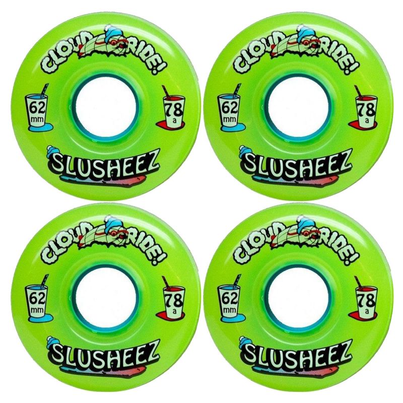 Roues Longboard Cruiser - Cloud Ride 62mm x 78A Slusheez Lime