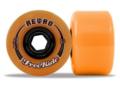 Roues Longboard - ABEC 11 Retro FreeRides Orange 86A 72 mm